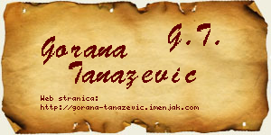 Gorana Tanazević vizit kartica